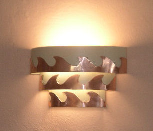 photo of copper added to a light fixture